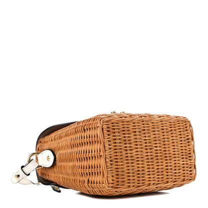 Miu Miu City Calfskin Wicker Midollino Bag White 4 of 12