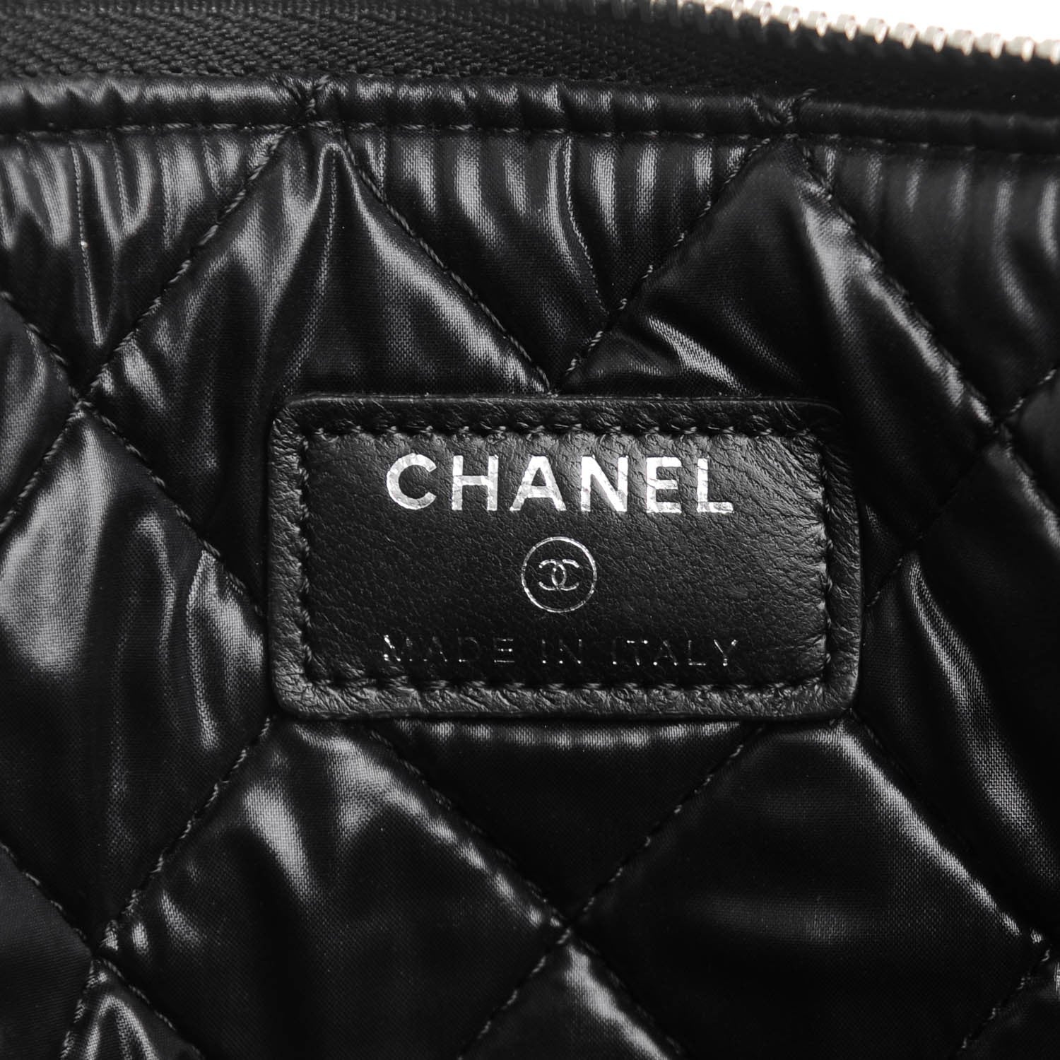 Chanel Woven Lambskin Quilted Medium Cosmetic Case Black 6 of 7