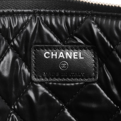 Chanel Woven Lambskin Quilted Medium Cosmetic Case Black 6 of 7
