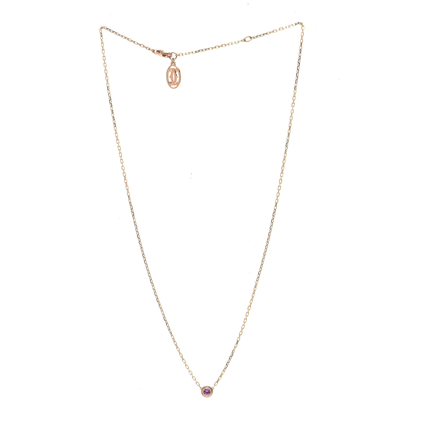 18K Pink Gold Pink Sapphire D'Amour Pendant Necklace