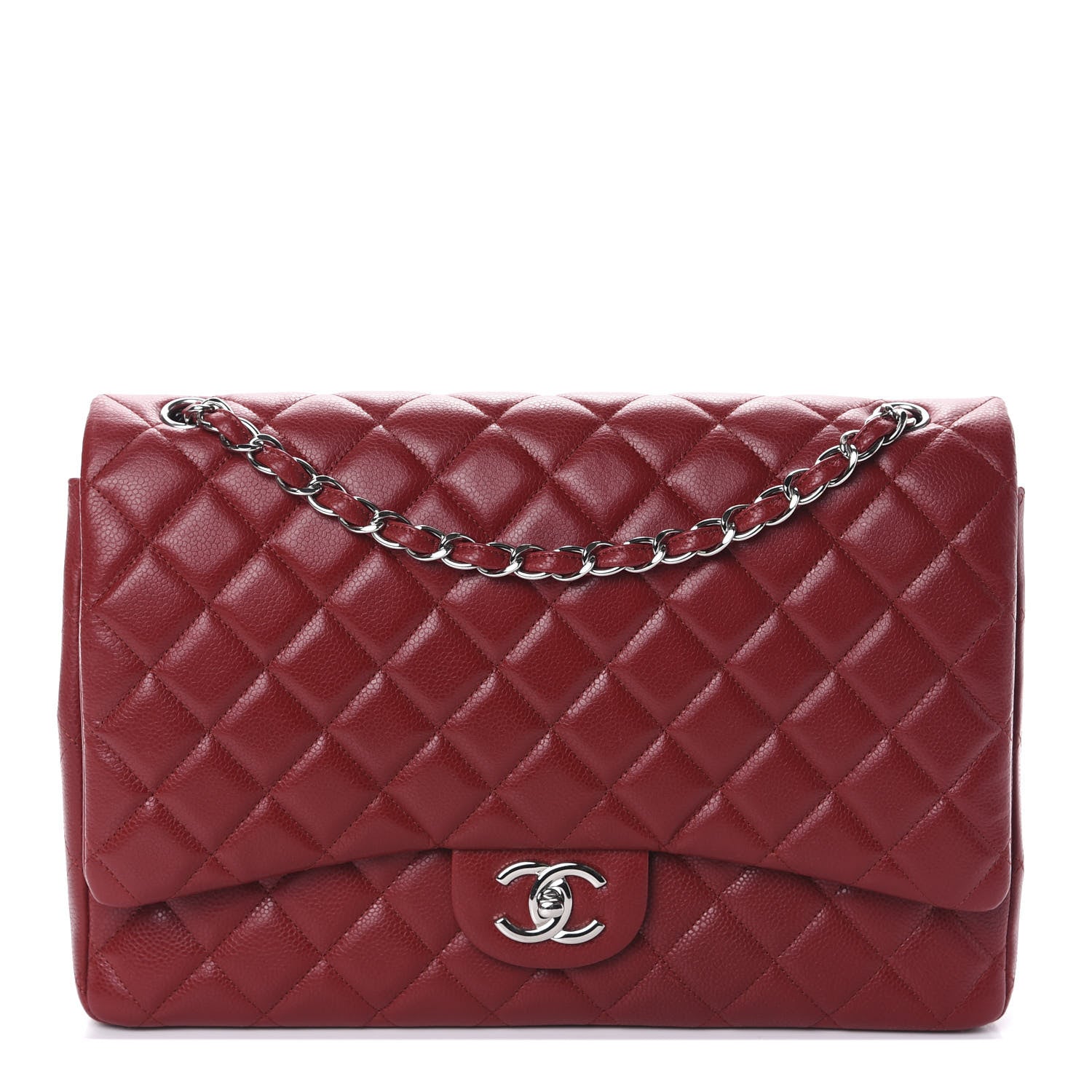 Chanel Caviar Quilted Maxi Double Flap Red 1 of 10