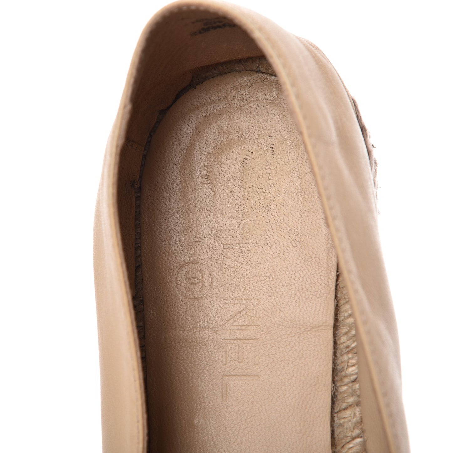 Lambskin CC Espadrilles 38 Beige Black