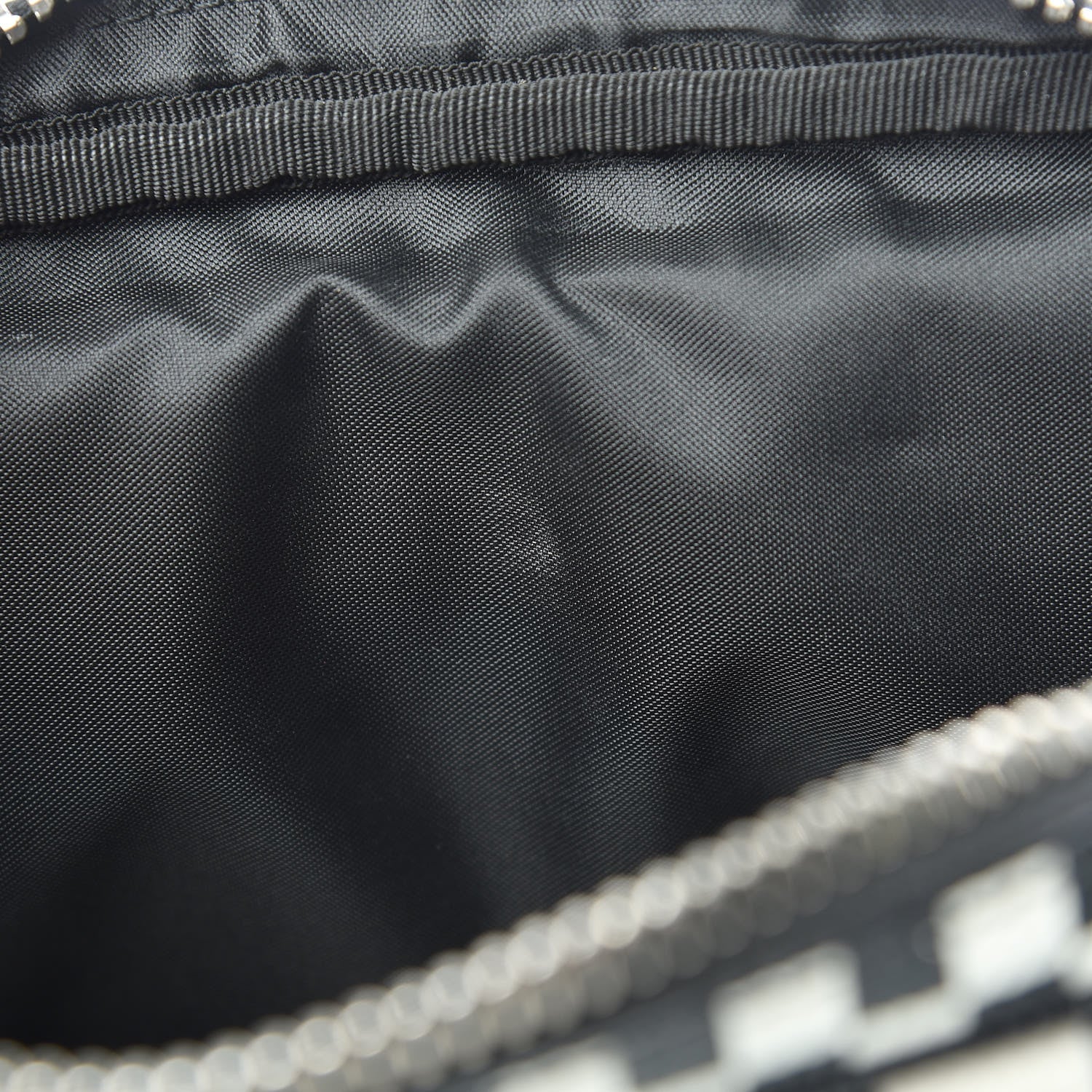 Givenchy Grained Calfskin Checkered Print Messenger Black White 13 of 16