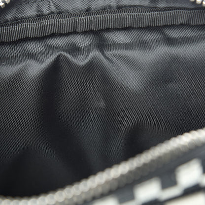 Givenchy Grained Calfskin Checkered Print Messenger Black White 13 of 16