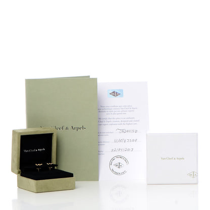 Van Cleef & Arpels 18K Yellow Gold Diamond Mini Frivole Earrings 5 of 5