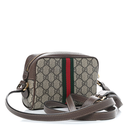 Gucci GG Supreme Monogram Web Mini Ophidia Shoulder Bag Brown 3 of 9