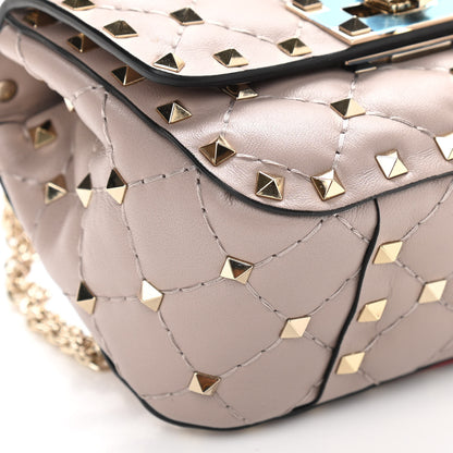 Valentino Garavani Nappa Micro Rockstud Spike Shoulder Bag Poudre 8 of 9