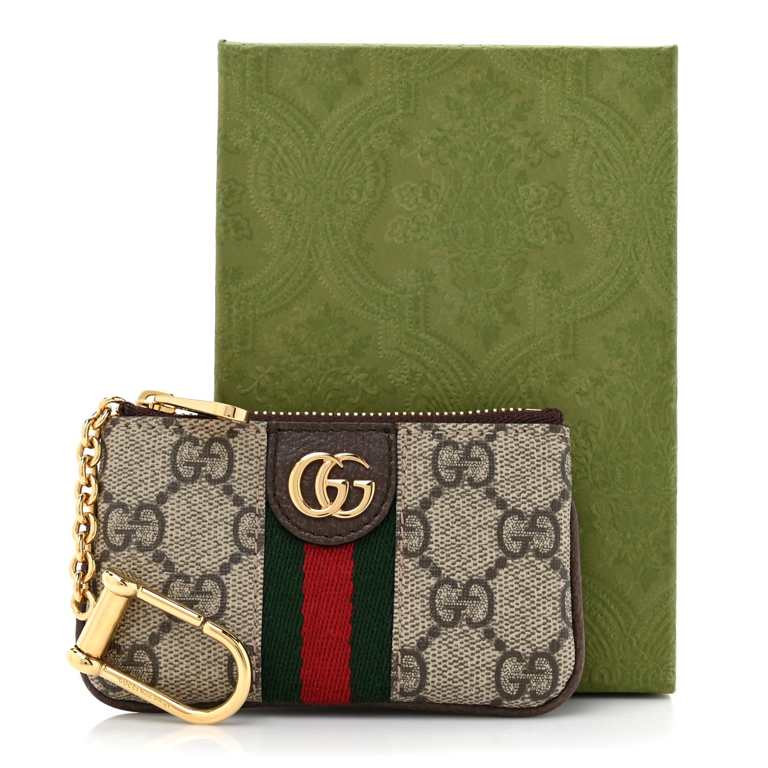 Gucci GG Supreme Monogram Web Ophidia Key Case Beige New Acero 8 of 8