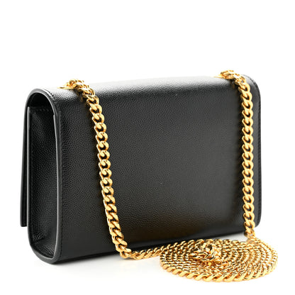 Saint Laurent Grain De Poudre Small Monogram Kate Satchel Black 3 of 10
