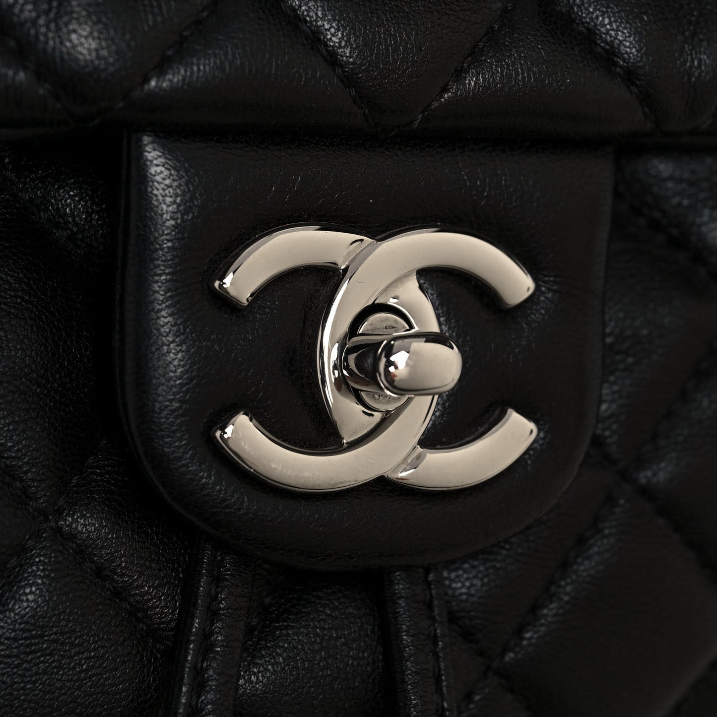 Calfskin Quilted Large Urban Spirit Backpack Black