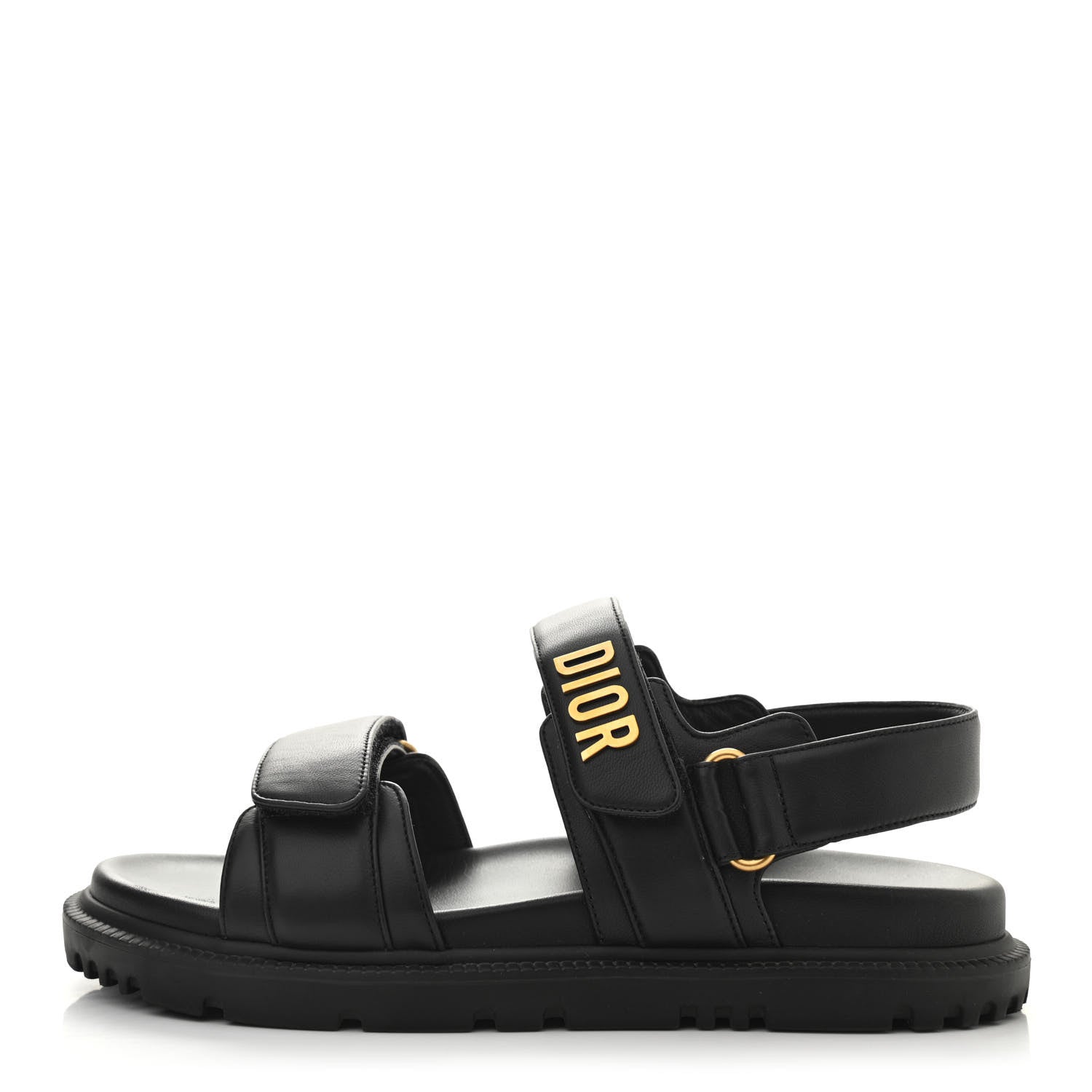 Christian Dior Lambskin Dioract 10mm Sandals 37.5 Black 1 of 20