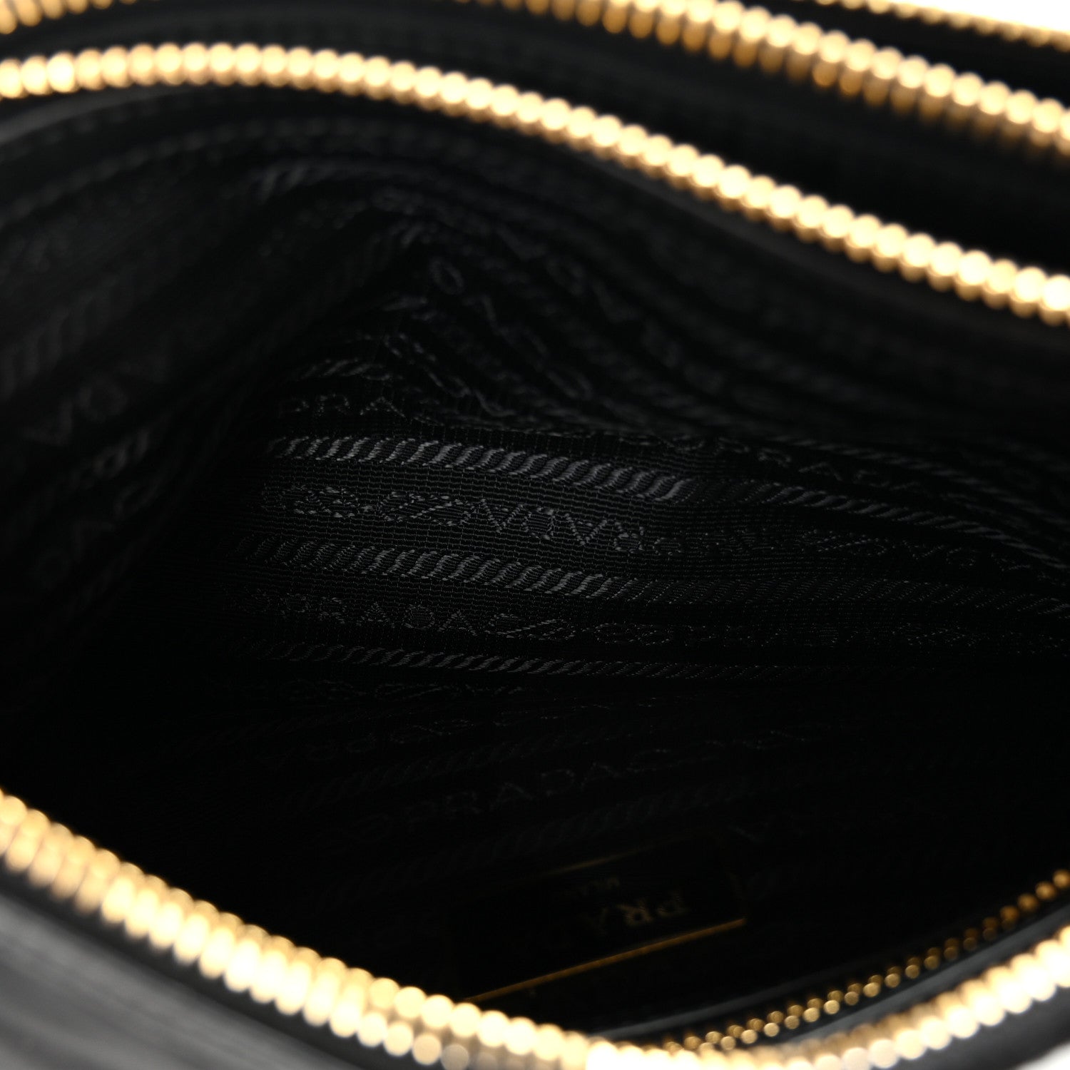 Prada Tessuto Nylon Soft Calf Double Zip Crossbody Bag Black 6 of 11