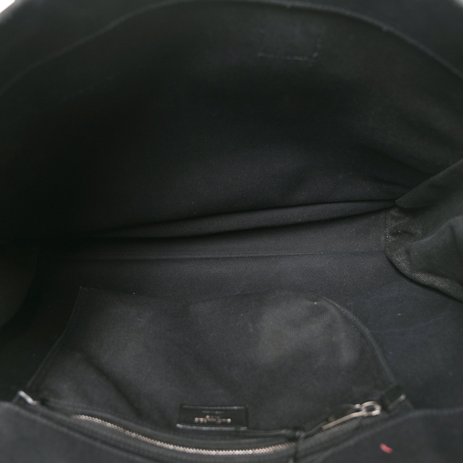 Saint Laurent Linen Calfskin Rive Gauche Tote Black 4 of 11
