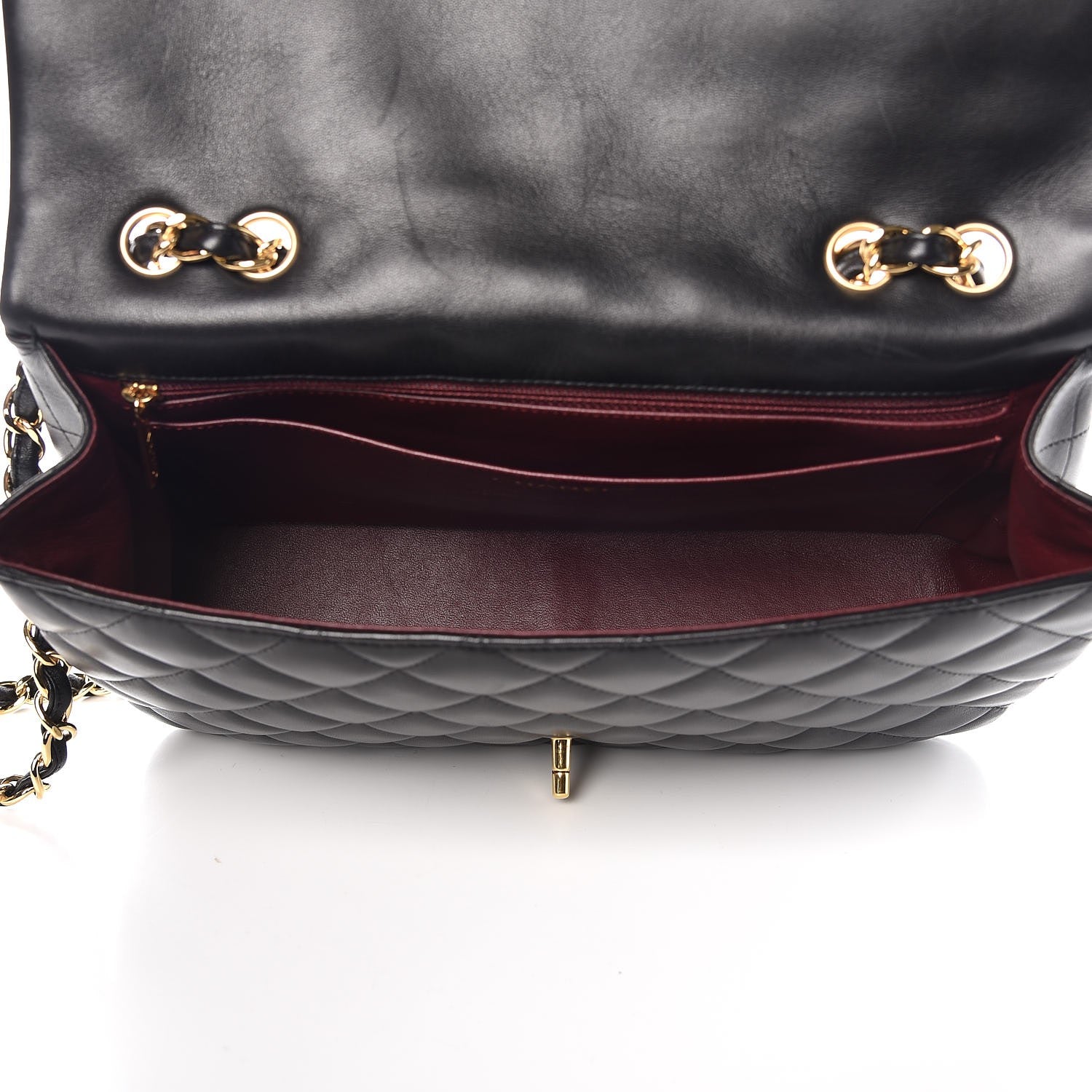 Chanel Lambskin Quilted Jumbo Single Flap Black 6 of 9