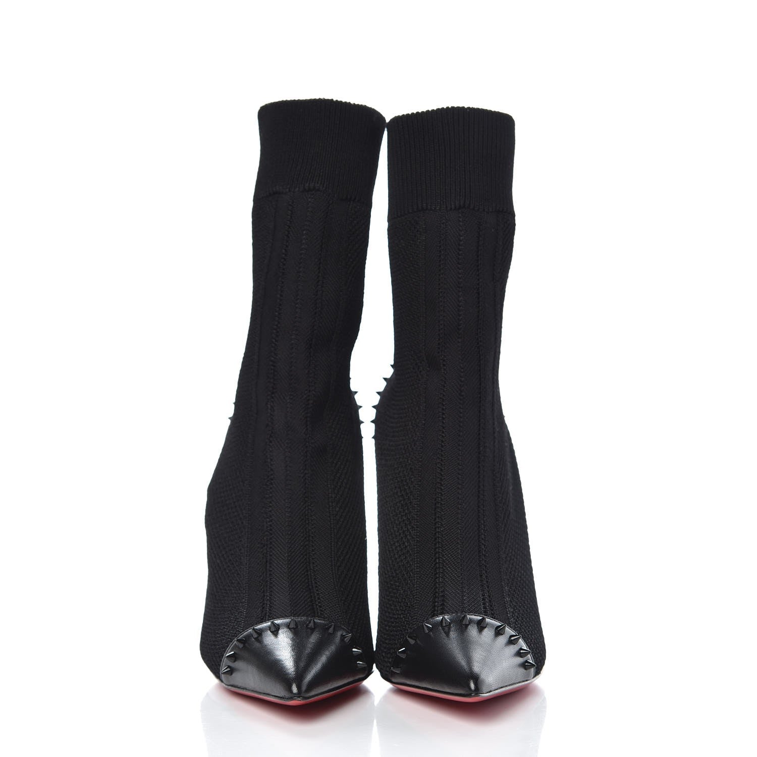 Christian Louboutin Shiny Nappa Maille Tricot Dovi Dova 100 Ankle Boots 37 Black 2 of 8