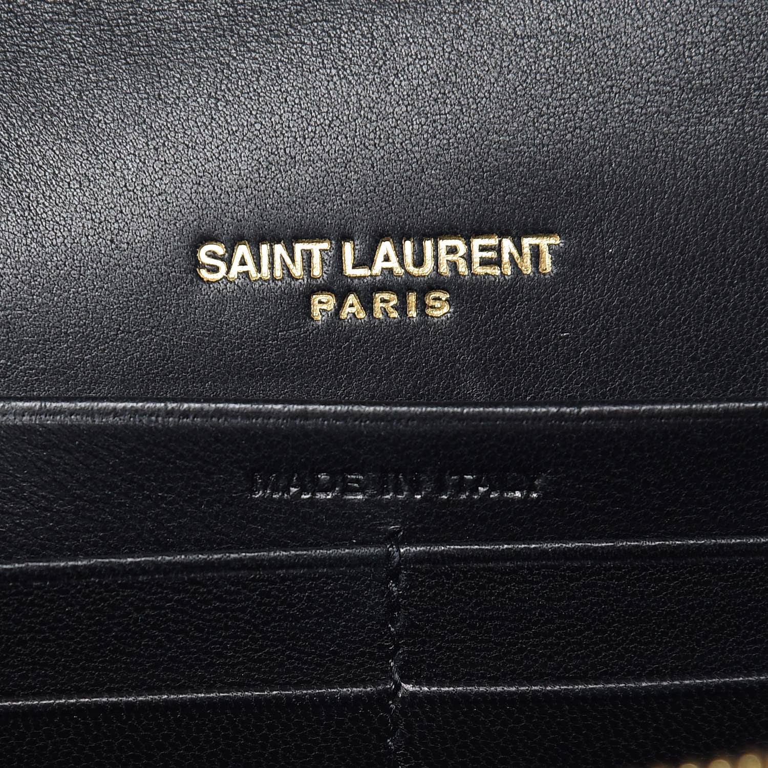 Saint Laurent Lambskin Matelasse Monogram Vicky Chain Wallet Black 6 of 15