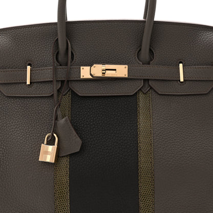Hermes Taurillon Clemence Lizard Club Birkin 35 Etain Graphite 8 of 14