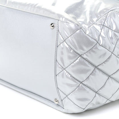 Chanel Vinyl Mohair Trimmed Accordion Arctic Polar Ice Flap Silver 7 of 9