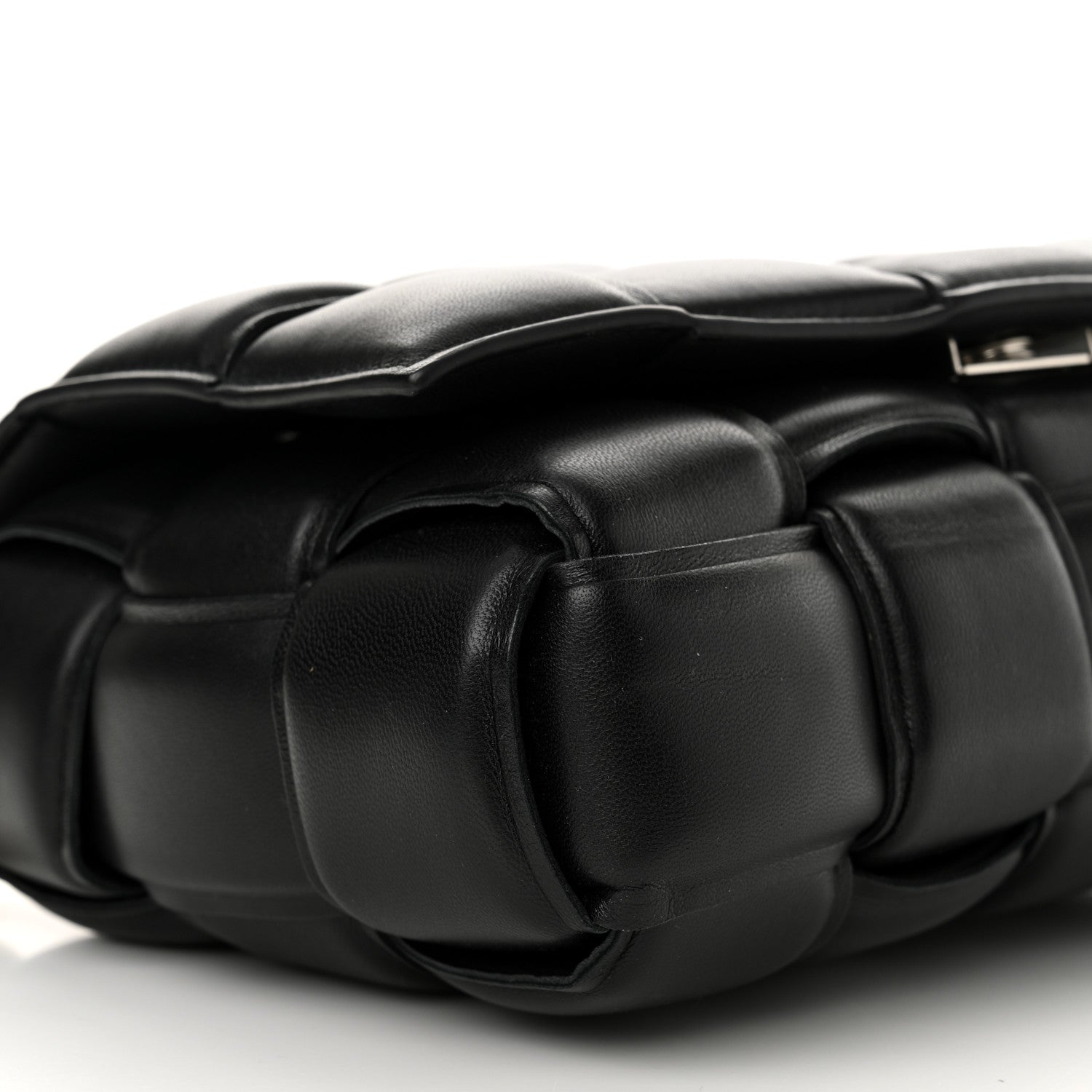Bottega Veneta Lambskin Maxi Intreccio Padded Chain Cassette Crossbody Bag Black 9 of 12