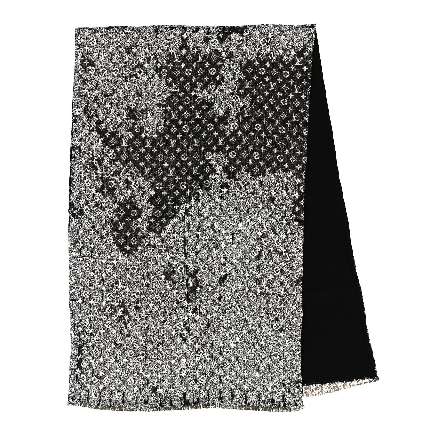 Silk Monogram So Glitter Stole Black