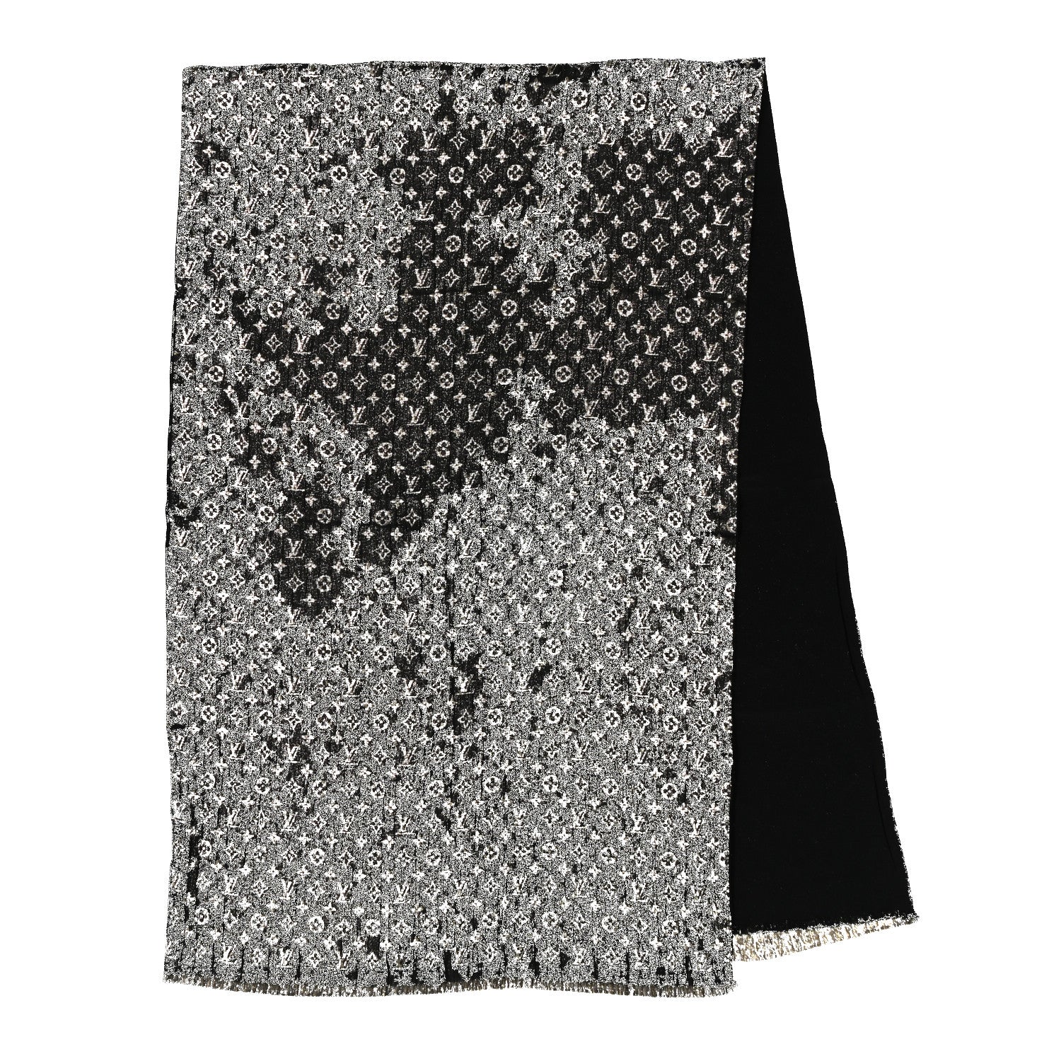 Louis Vuitton Silk Monogram So Glitter Stole Black 2 of 3