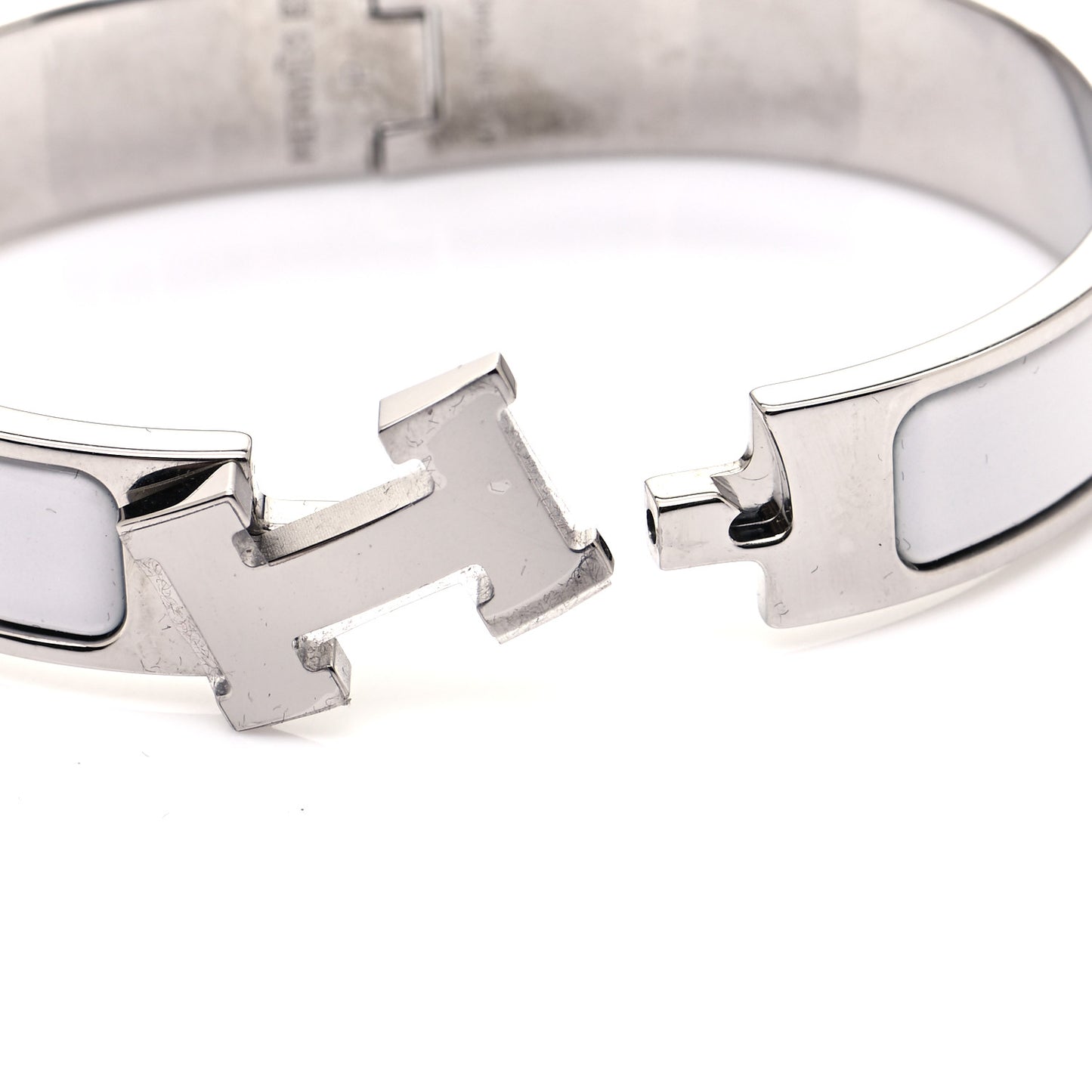 Enamel Narrow Clic Clac H Bracelet PM White
