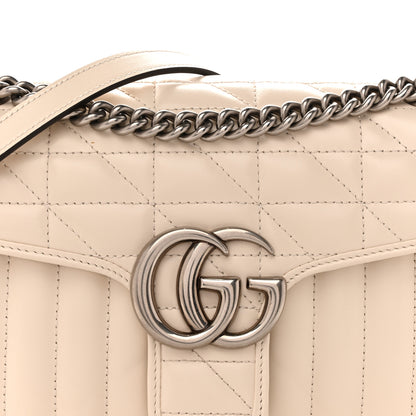 Gucci Calfskin Matelasse Aria Small GG Marmont Shoulder Bag Mystic White 8 of 12