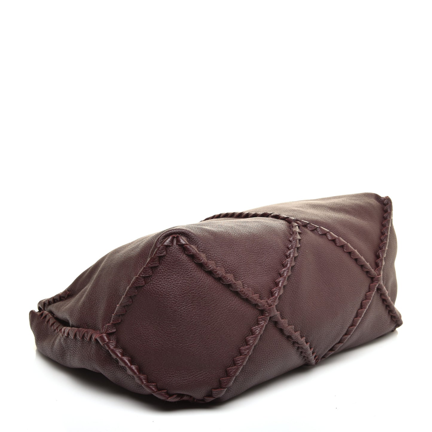 Washed Cervo Deerskin Large Hobo Burgundy