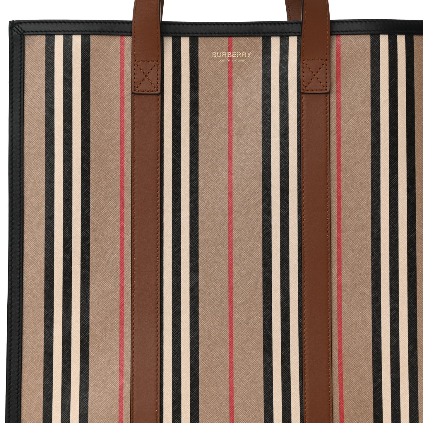 E-Canvas Stripe Book Tote Archive Beige
