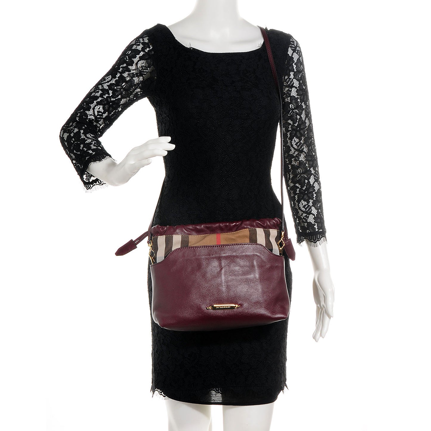 Calfskin House Check Little Crush Deep Claret