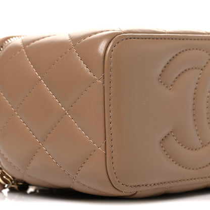 Chanel Lambskin Quilted Pearl Crush Small Vanity Case With Chain Beige 9 of 11