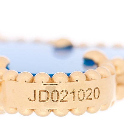 Van Cleef & Arpels 18K Yellow Gold Blue Agate 5 Motifs Vintage Alhambra Bracelet 3 of 3