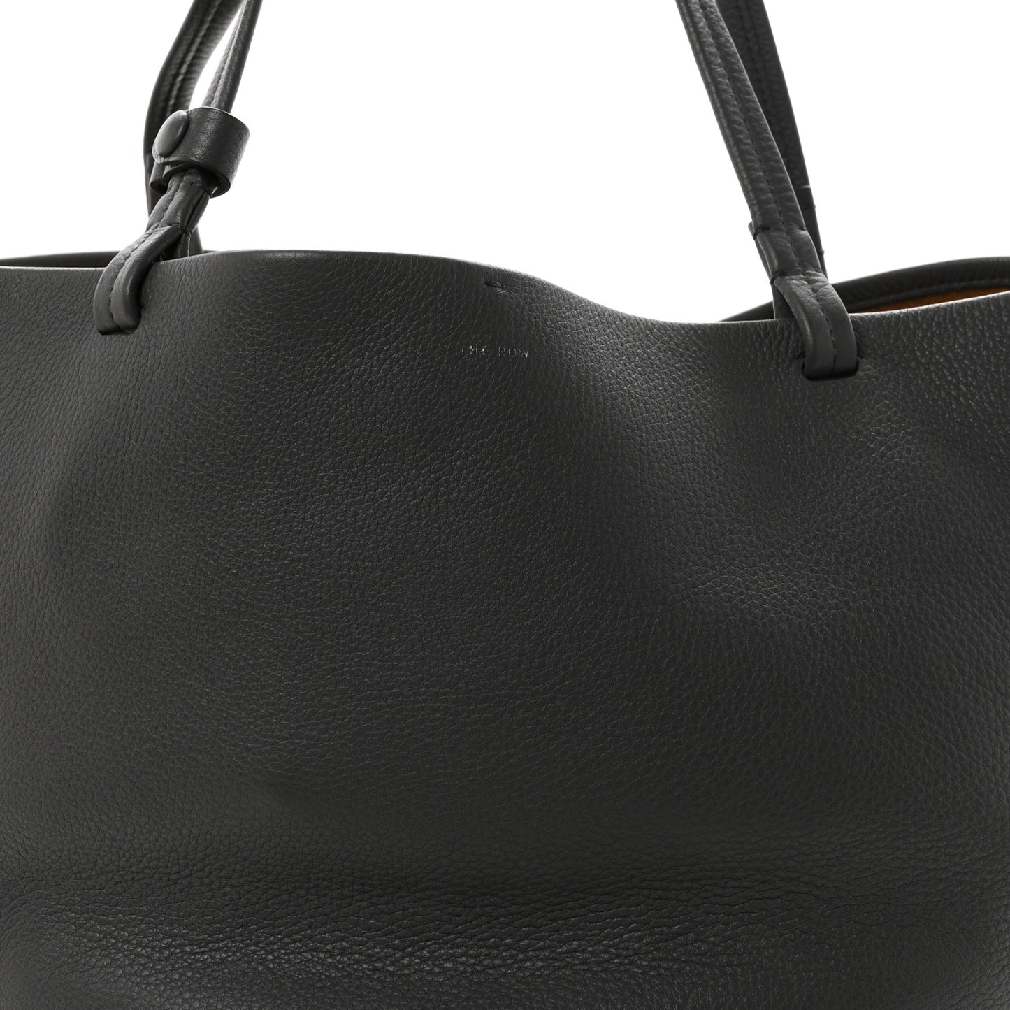 Grained Calfskin Park Tote Three Charcoal
