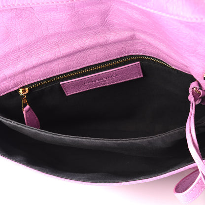 Balenciaga Agneau Giant 12 Gold Hardware Envelope Strap Clutch Rose Berlingot 4 of 9