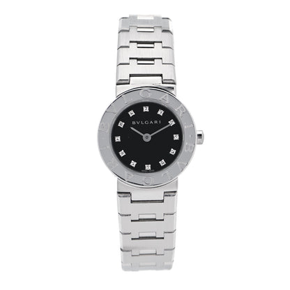Bulgari Stainless Steel Diamond 23mm Quartz Watch Black 1 of 4