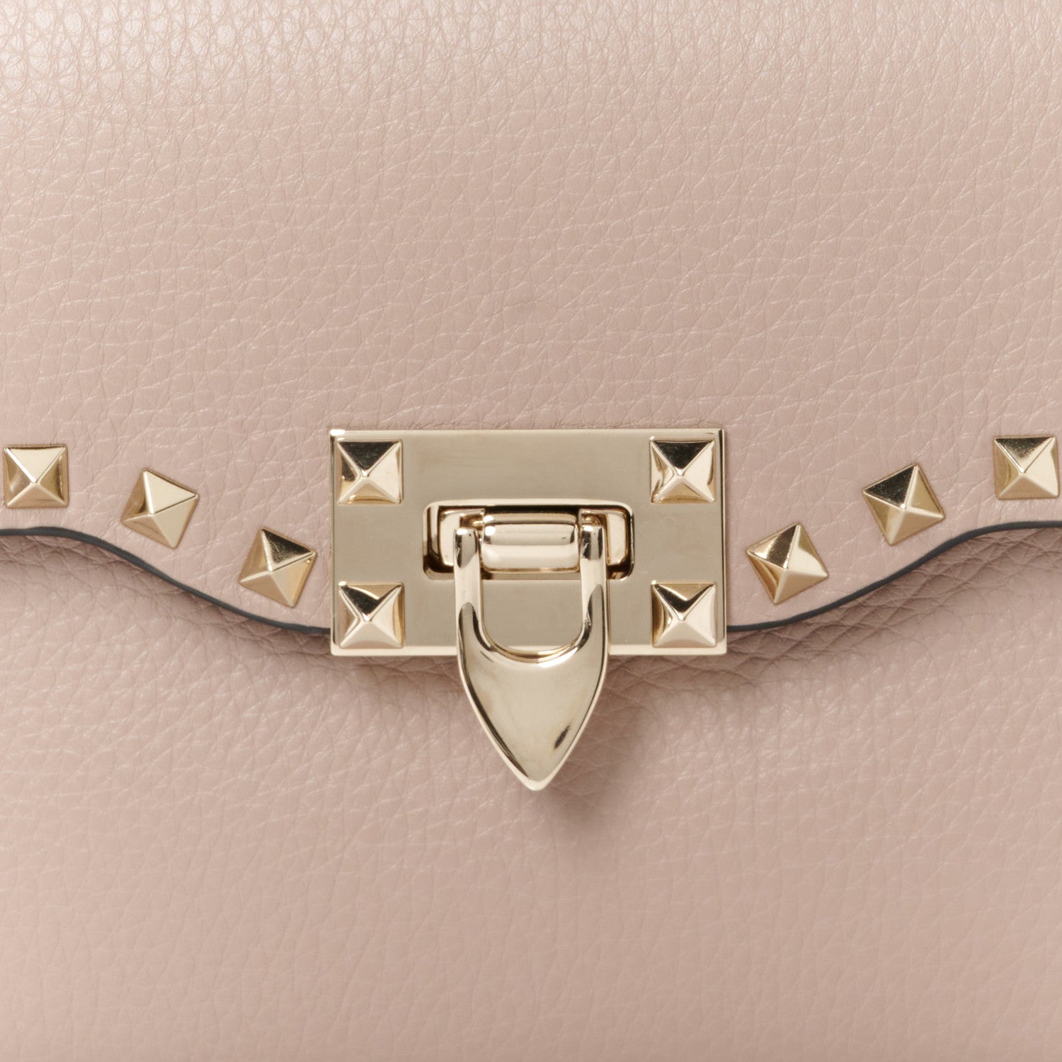 Valentino Garavani Pebbled Calfskin Medium Rockstud Flip Lock Crossbody Bag Poudre 8 of 10