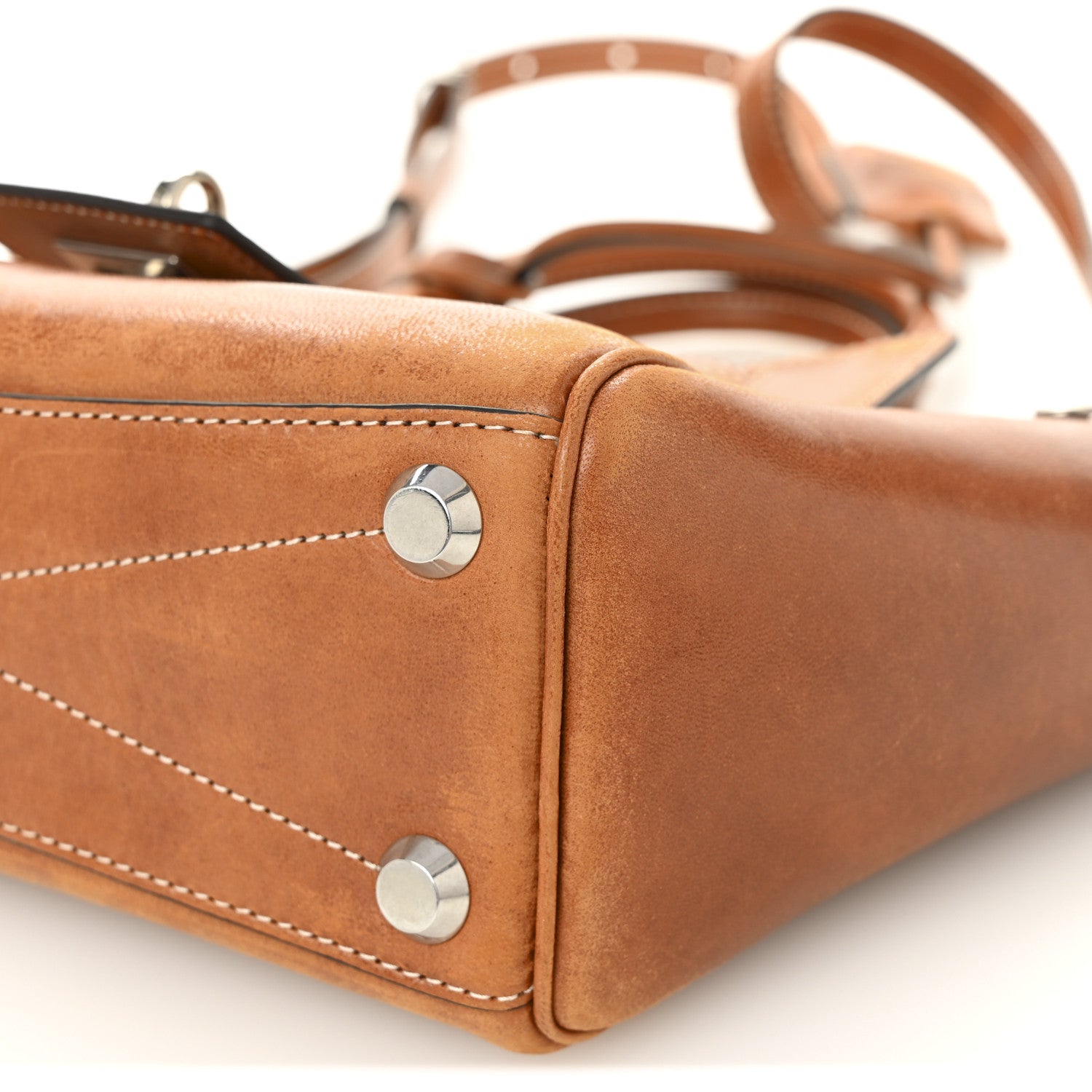 Balenciaga Vegetable Tanned Lambskin Mini Bel Air Carry All Bag Tan Cowboy 9 of 10