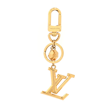 Louis Vuitton Metal LV Facettes Bag Charm Key Holder Gold 1 of 4