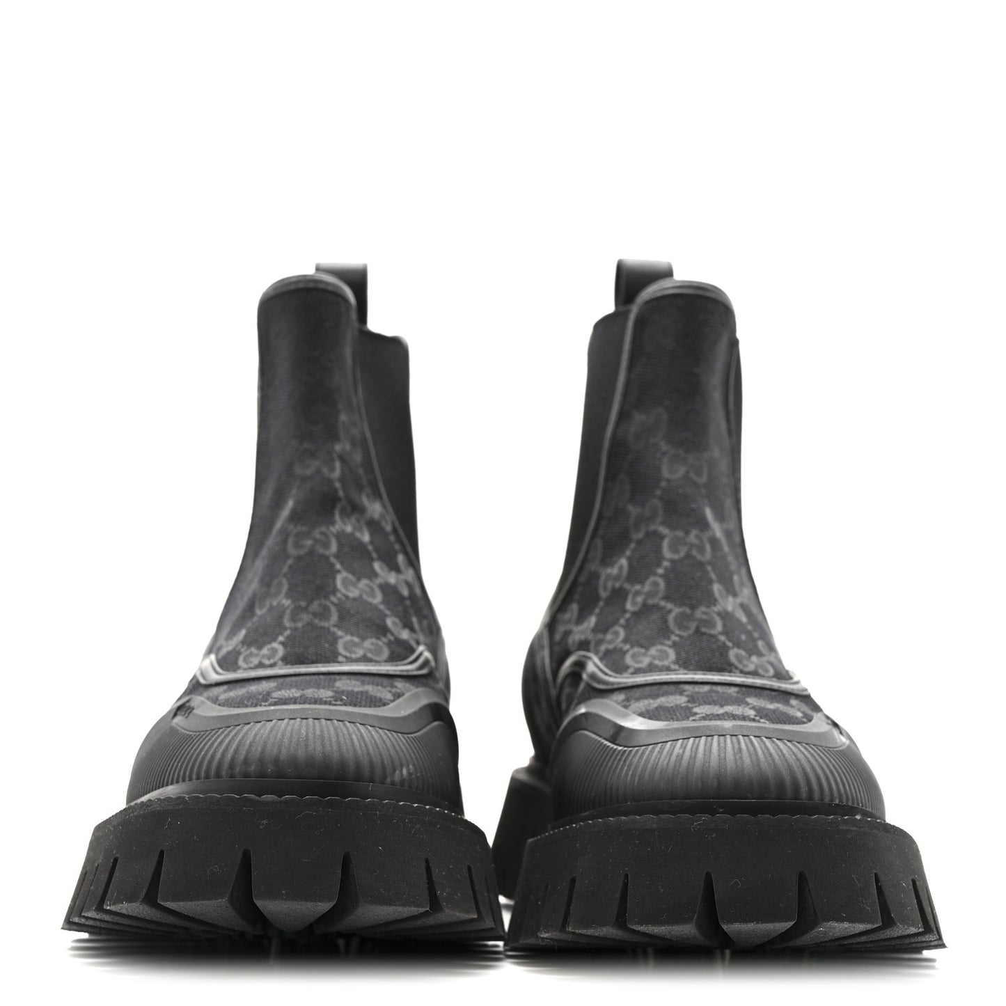 Canvas Calfskin GG Supreme Ankle Boots 39 Black