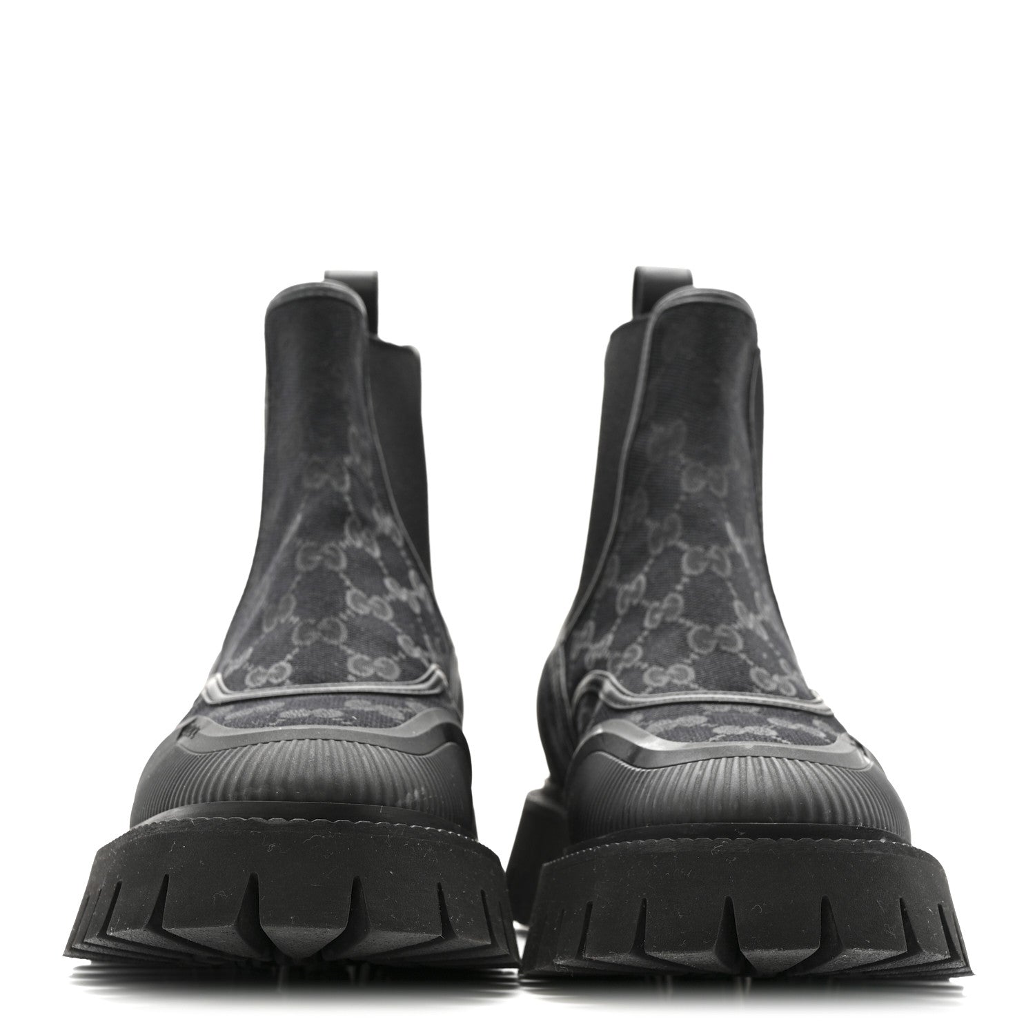 Gucci Canvas Calfskin GG Supreme Ankle Boots 39 Black 3 of 16