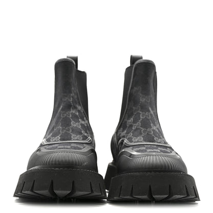 Gucci Canvas Calfskin GG Supreme Ankle Boots 39 Black 3 of 16