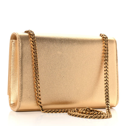 Saint Laurent Metallic Calfskin Small Classic Monogram Kate Tassel Satchel Gold 3 of 9