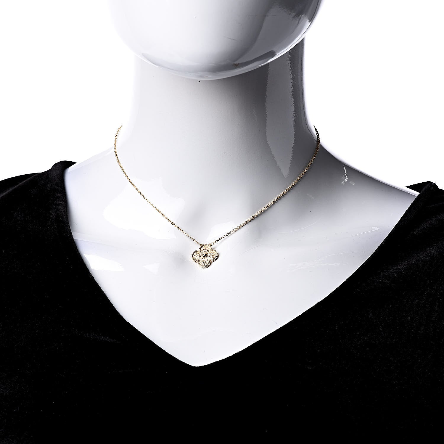 Van Cleef & Arpels 18K Yellow Gold Vintage Alhambra Pendant Necklace 2 of 8