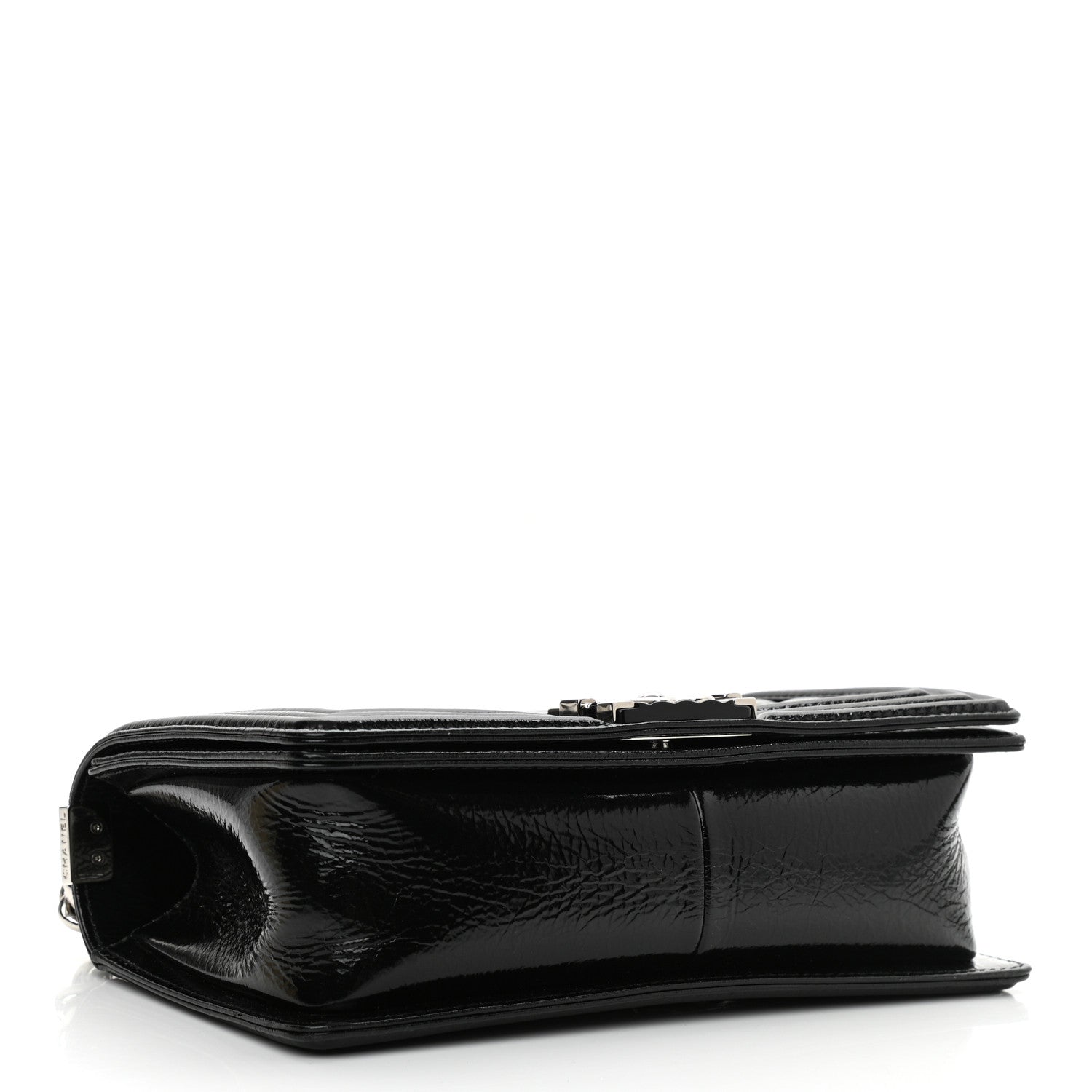 Chanel Distressed Patent Quilted Medium Boy Flap Black 4 of 10