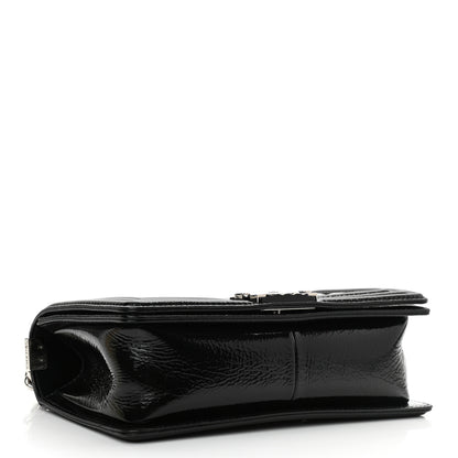 Chanel Distressed Patent Quilted Medium Boy Flap Black 4 of 10