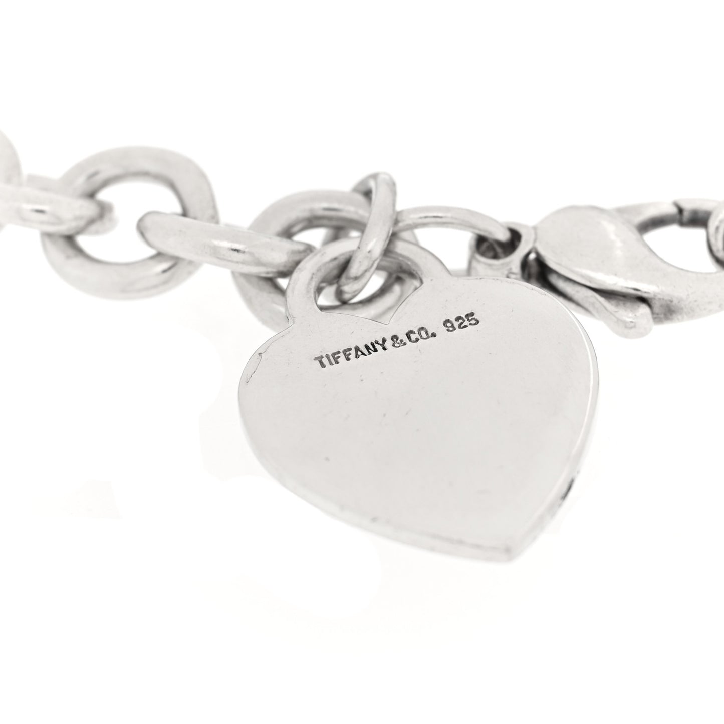 Sterling Silver Heart Tag Charm Bracelet
