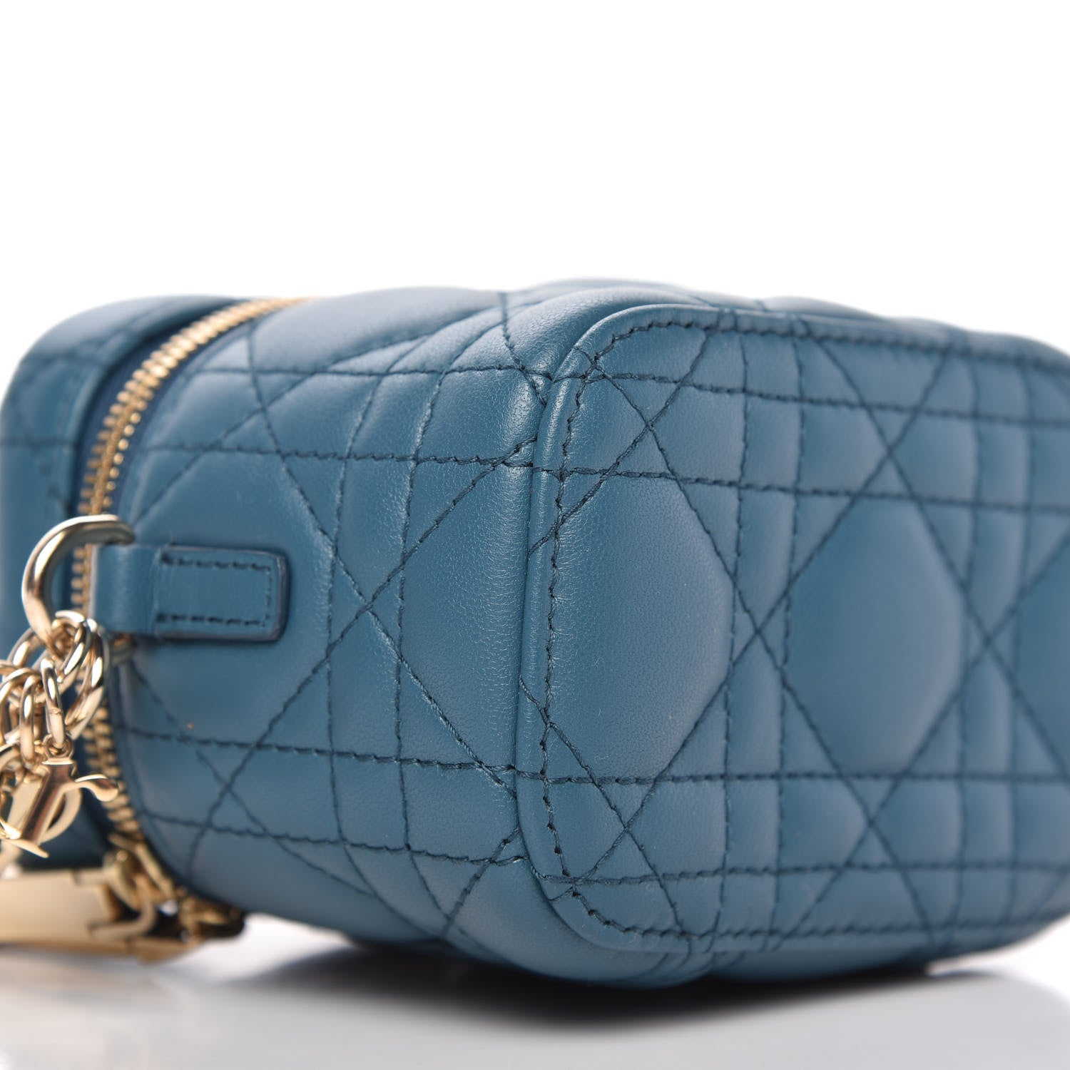 Christian Dior Lambskin Cannage Micro Lady Dior Vanity Case Blue 6 of 8