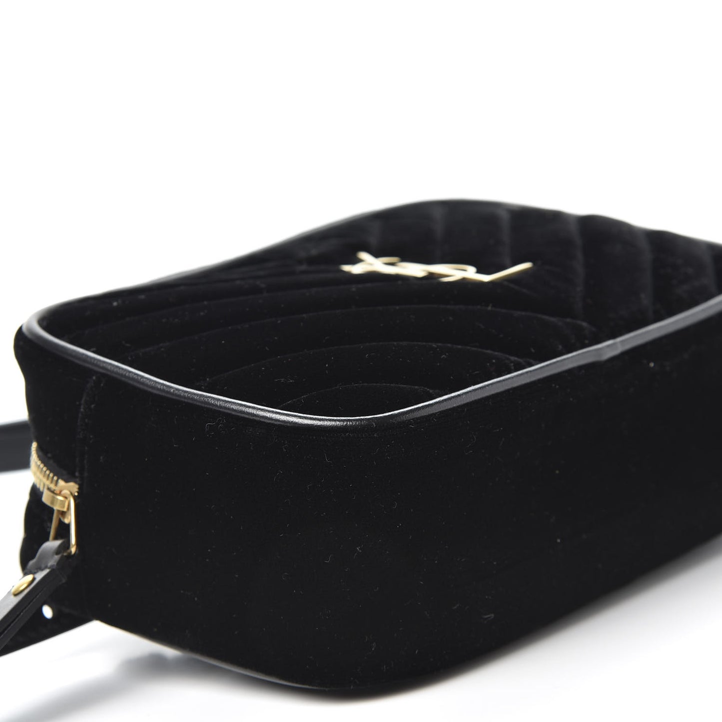 Velour Matelasse Monogram Lou Belt Bag Black