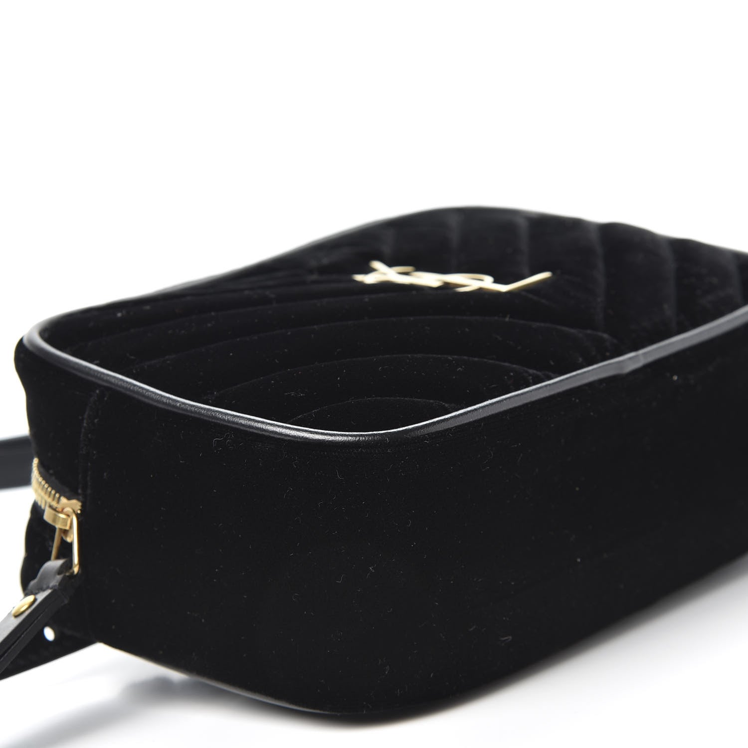 Saint Laurent Velour Matelasse Monogram Lou Belt Bag Black 5 of 9