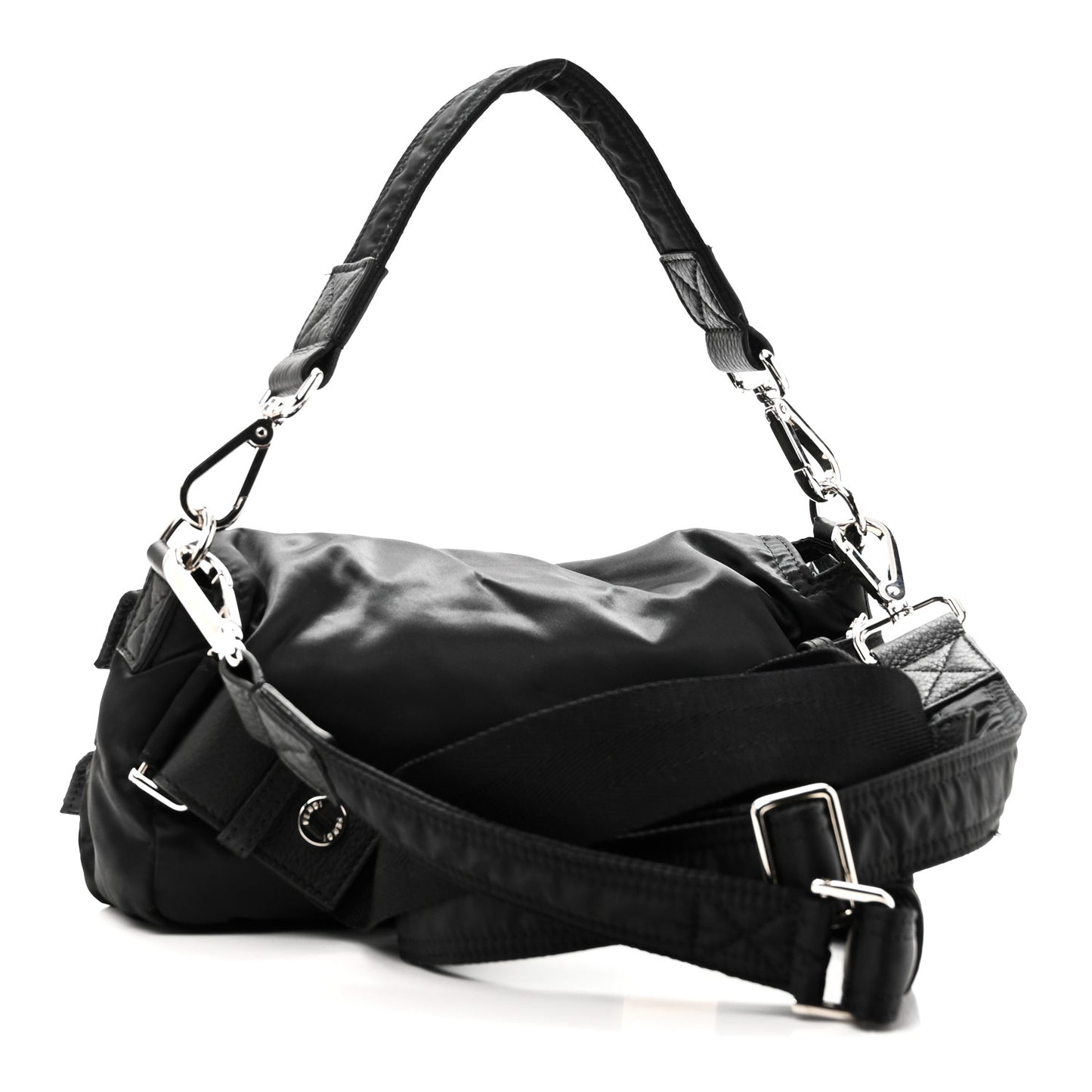 Econyl Cuoio Romano Multipocket Baguette Black